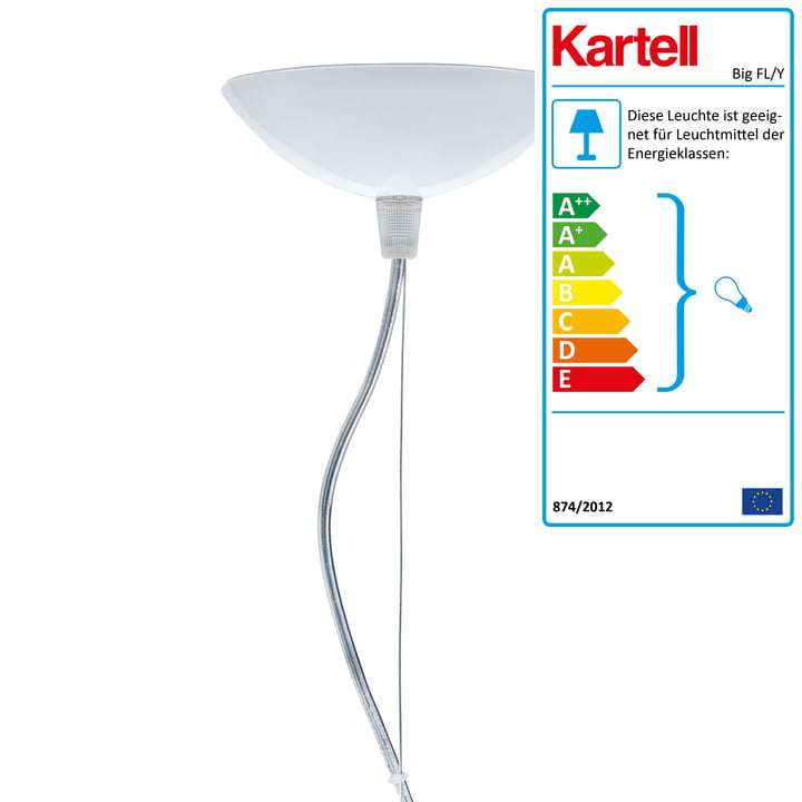 Big FL/Y Pendelleuchte, weiß glänzend von Kartell 