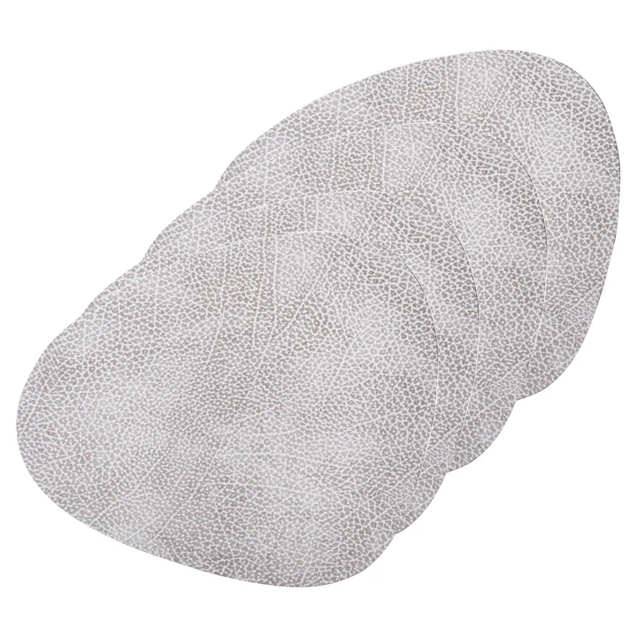 Tischset Curve L von Lind DNA in Hippo weiß - grau (4er-Set)