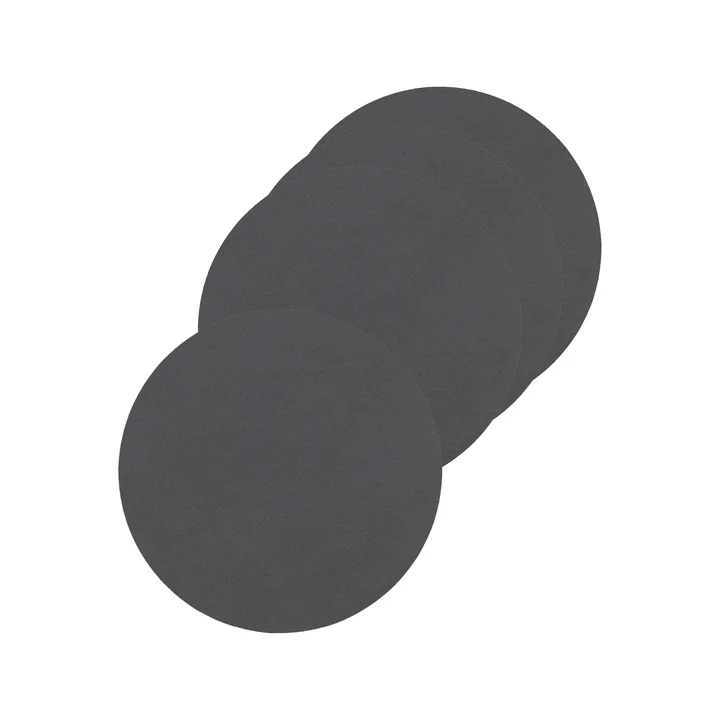 Glasuntersetzer rund Ø 10 cm von Lind DNA in Nupo anthrazit (4er-Set)
