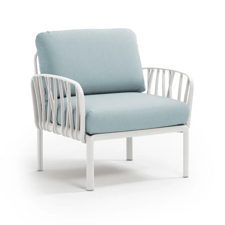 Komodo Poltrona Sessel, weiß / eisblau von Nardi