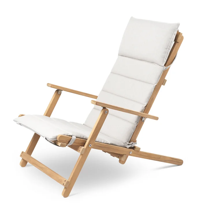 BM5568 Liegestuhl mit Kissen von Carl Hansen in Teak unbehandelt