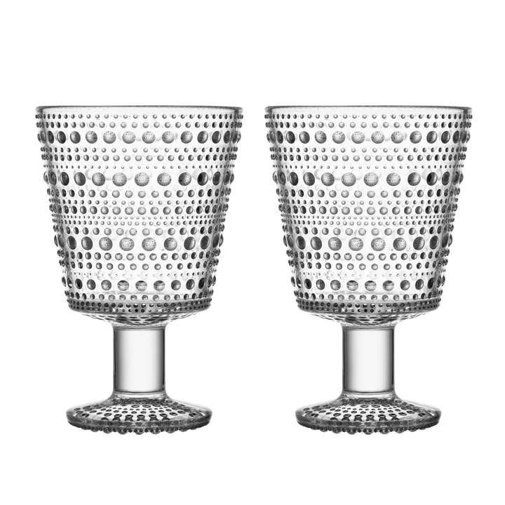 Kastehelmi Trinkglas mit Fuß 26 cl von Iittala in klar (2er-Set)