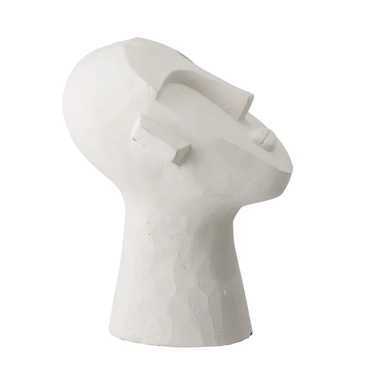 Kopf Skulptur abstrakt H 22 cm von Bloomingville in Beton weiß