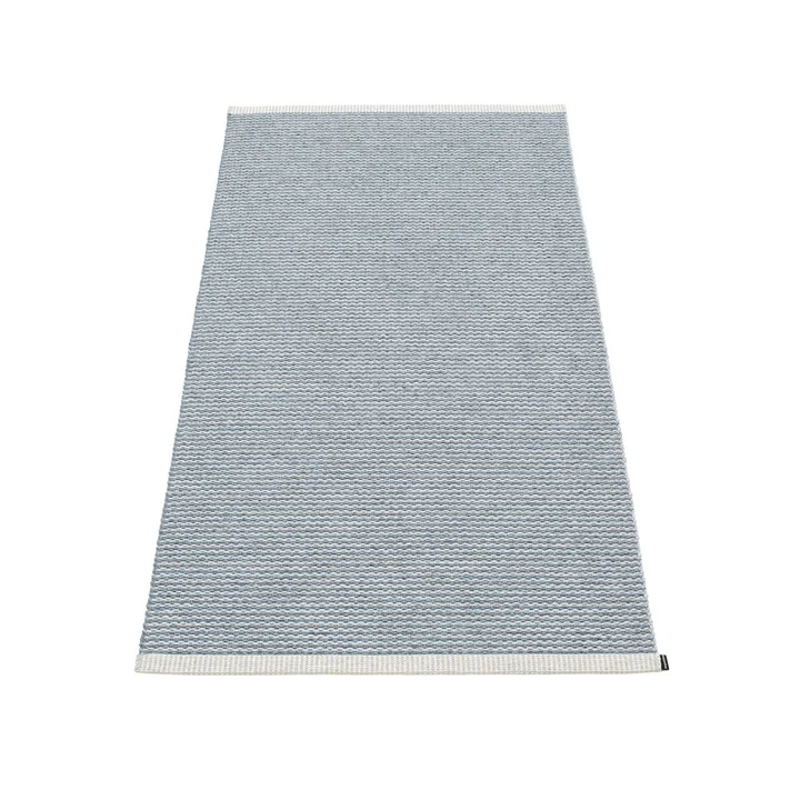 Mono Teppich 85 x 160 cm von Pappelina in sturmblau / hellgrau