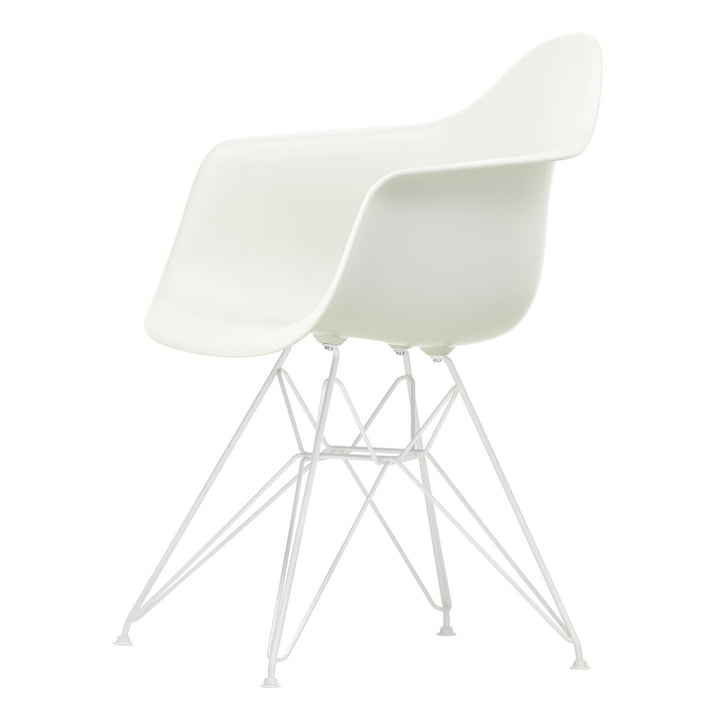 Eames Plastic Armchair DAR von Vitra in weiß / weiß (Filzgleiter weiß)