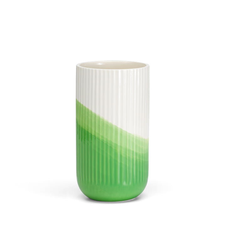 Vitra - Herringbone Vase geriffelt H 24,5 cm, grün