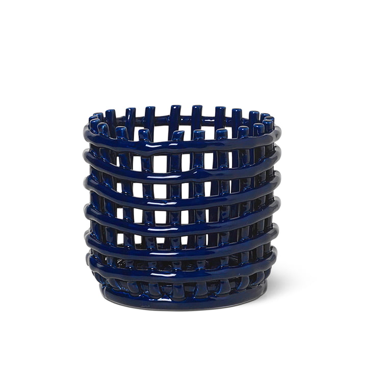 Keramik Korb klein von ferm Living in blau
