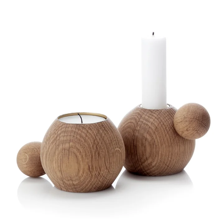 RoundNRound Kerzen- und Teelichthalter von applicata in Eiche geölt