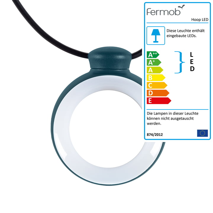 Hoop LED Leuchtgirlande von Fermob in acapulcoblau