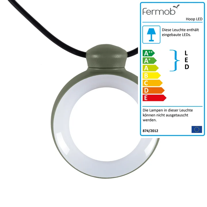 Hoop LED Leuchtgirlande von Fermob in kaktus