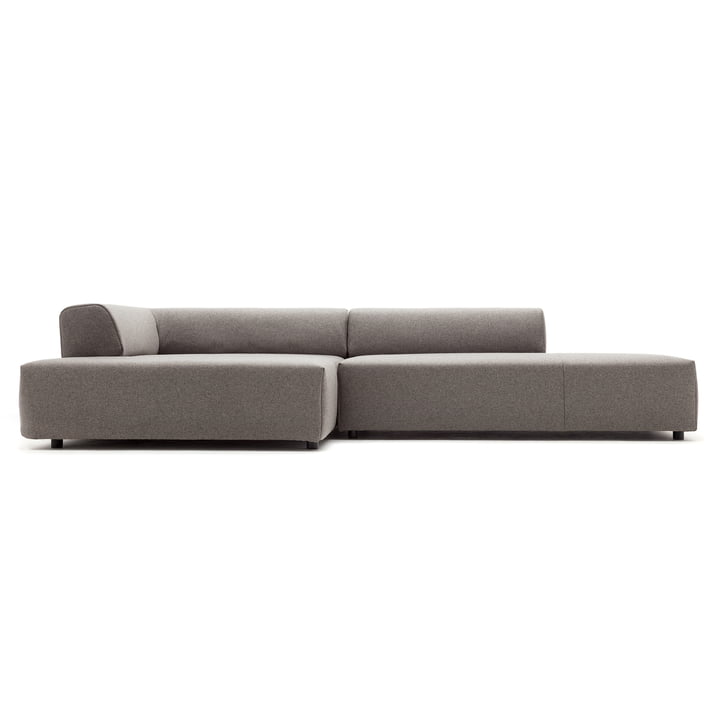 184 Sofa, Récamiere links, Bezug beigegrau (7404) / Standardfuß Kunststoff von freistil