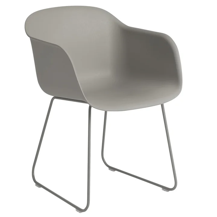 Fiber Armchair Sled Base, grau von Muuto 