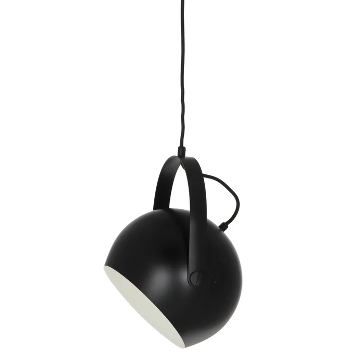 Ball Pendelleuchte mit Griff Ø 19 cm, schwarz / weiß von Frandsen 