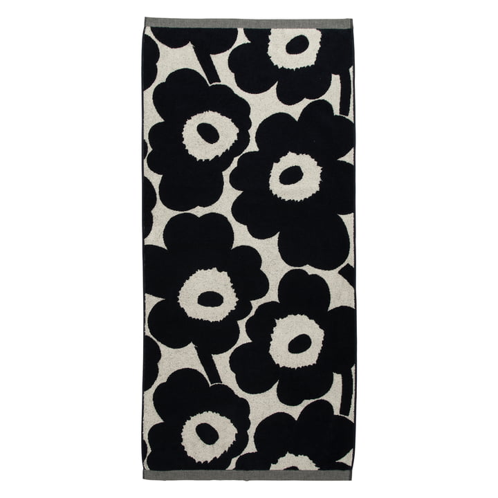 Unikko Badetuch 70 x 150 cm von Marimekko in baumwollweiß / dunkelblau