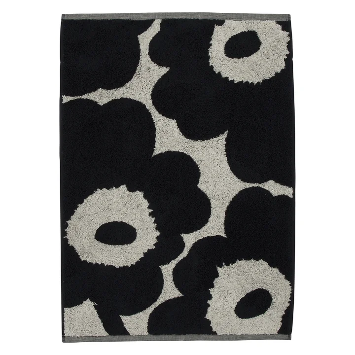 Unikko Handtuch 50 x 70 cm von Marimekko in baumwollweiß / dunkelblau
