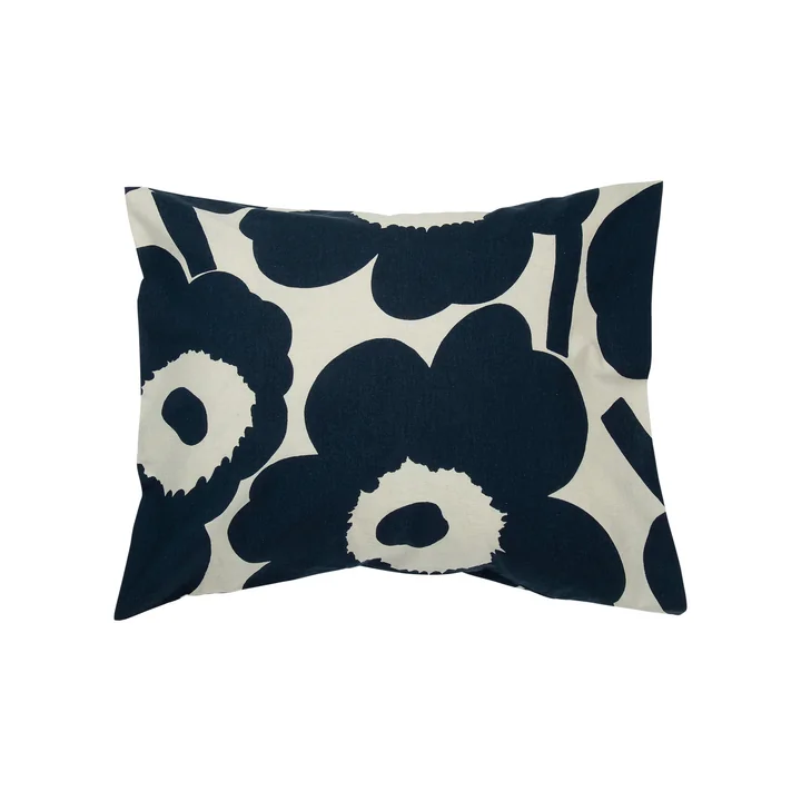 Unikko Kopfkissenbezug 50 x 60 cm von Marimekko in baumwollweiß / dunkelblau