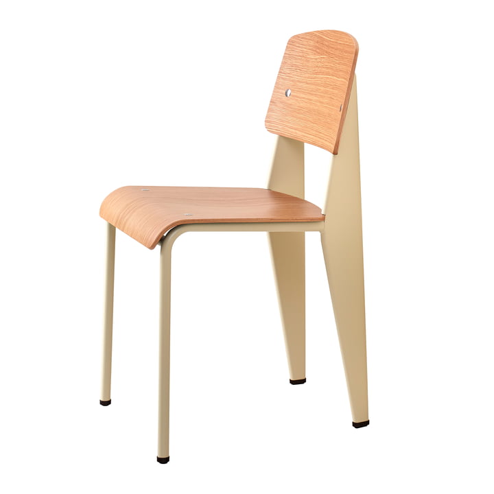 Prouvé Standard Stuhl von Vitra in Eiche natur / ecru