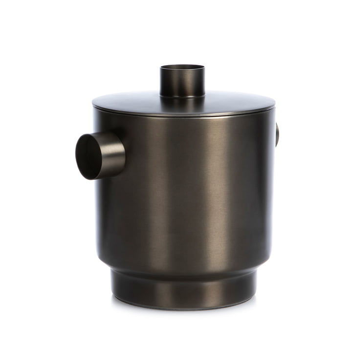 Rondo Eiswürfelbehälter small, Stahl schwarz, Ø 13 cm von XLBoom 