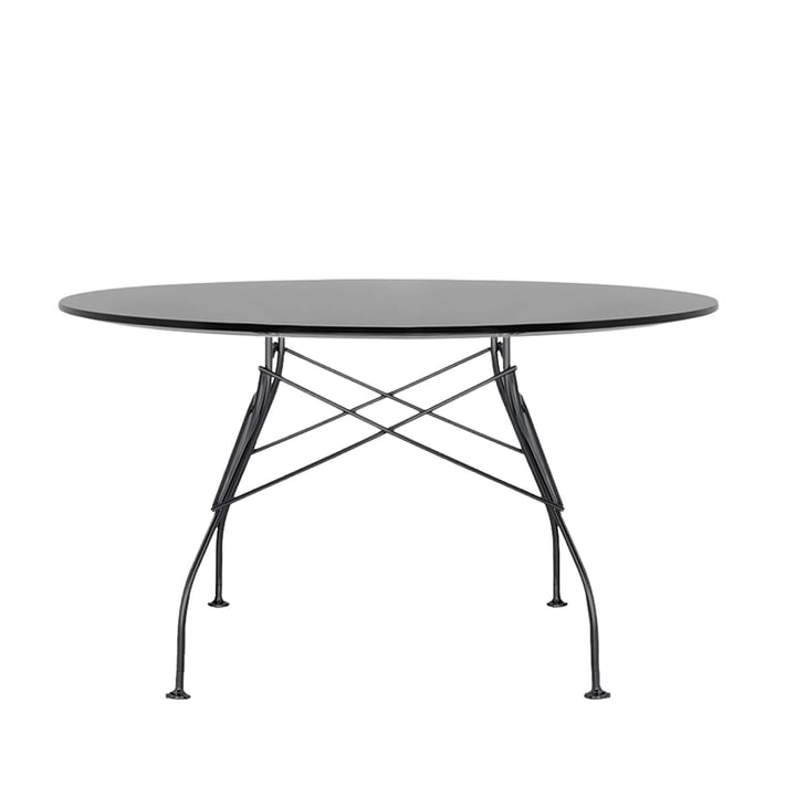 Glossy Outdoor Tisch Ø 128 x H 72 cm von Kartell in schwarz