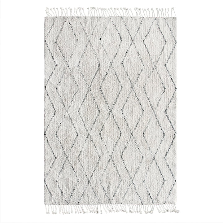 Berber Teppich 140 x 200 cm von HKliving in weiß / schwarz