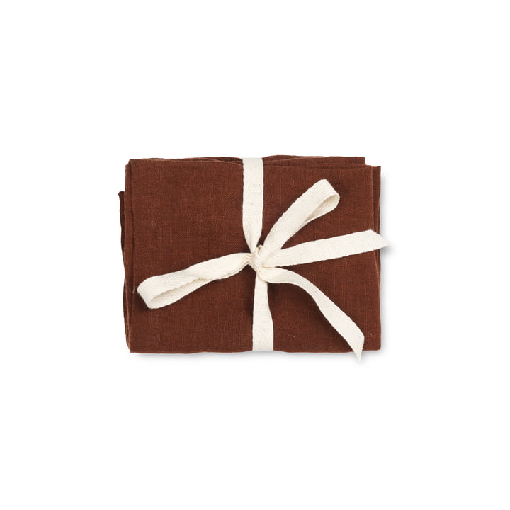 ferm Living - Linen Servietten, 45 x 45 cm, cinnamon (2er-Set)	