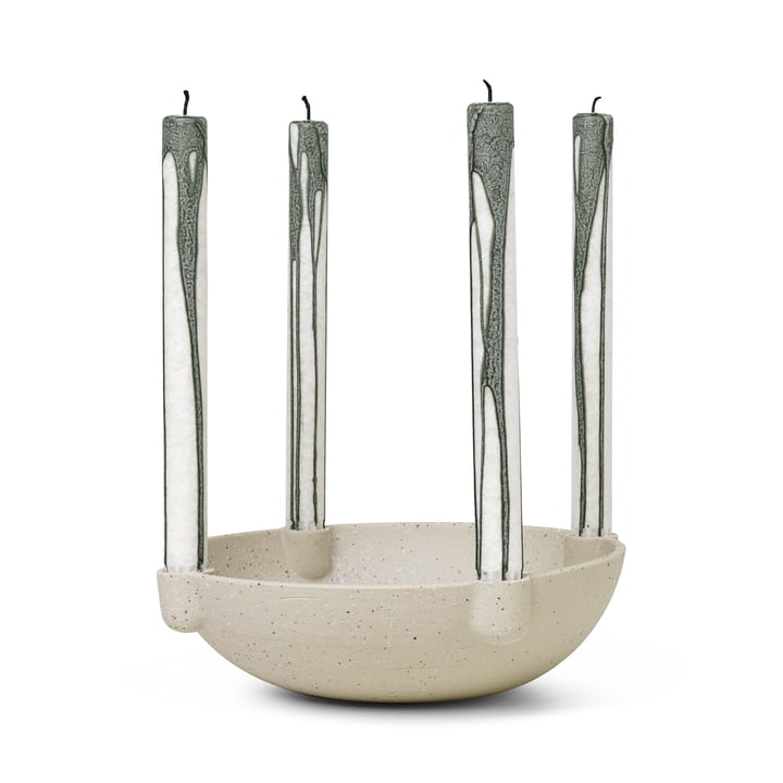 Bowl Kerzenständer, Ø 27 x H 6,8 cm, hellgrau von ferm Living