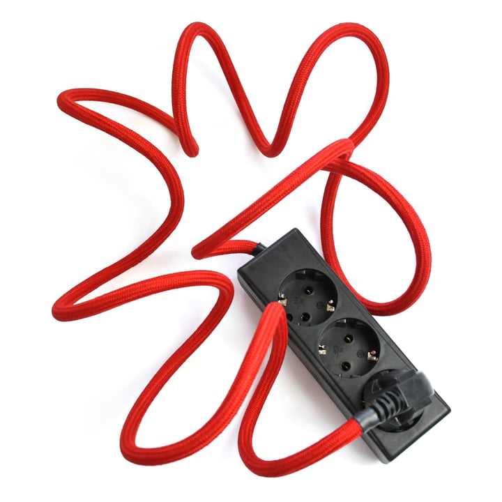 Extension Cord 3fach-Steckdose, Rococco Red (TT-23) von NUD Collection 