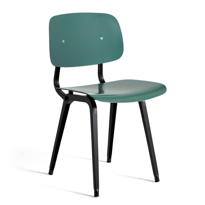 Der Revolt Chair, schwarz / petrolgrün von Hay