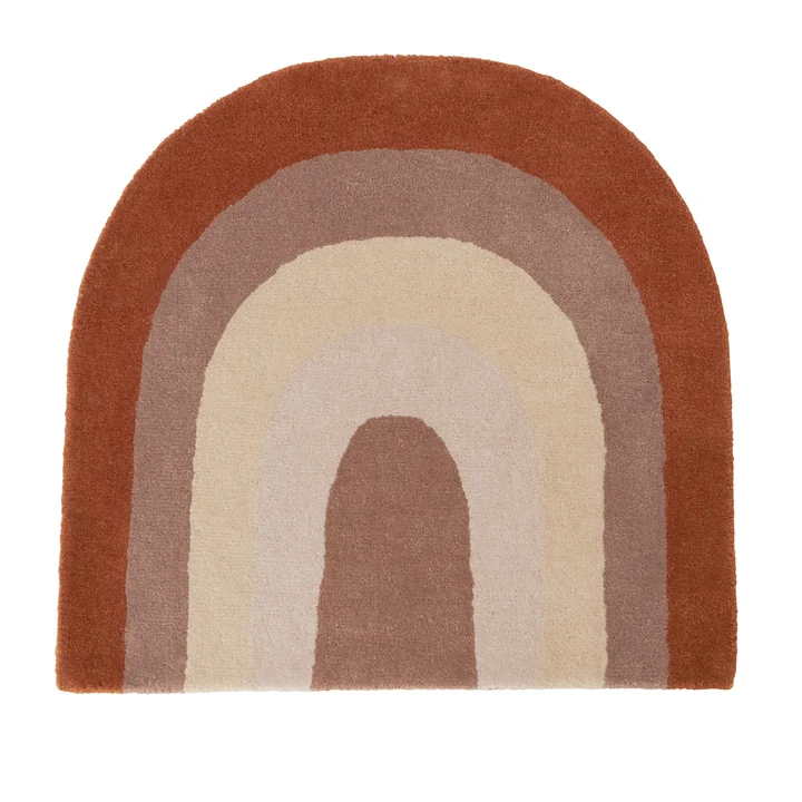 Der Rainbow Kinderteppich, 88 x 90 cm, schoko von OYOY