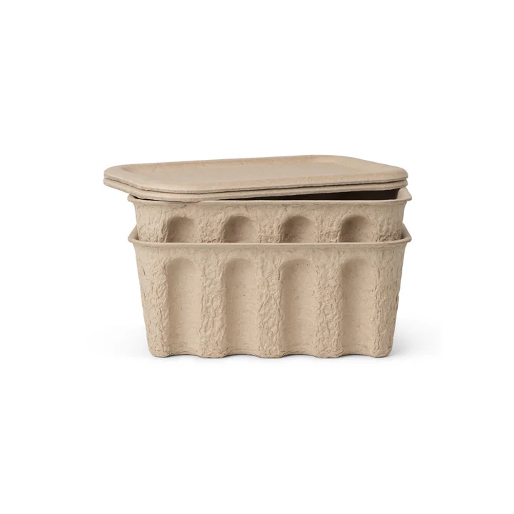 Die kleine Paper Pulp Box von Ferm Living in braun (2er-Set)