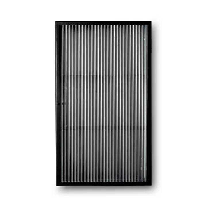 Das Haze Wall Cabinet von Ferm Living, Reeded Glas, in schwarz