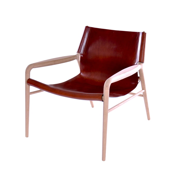 Rama Lounge Chair, Eiche geseift / Leder cognac von Ox Denmarq