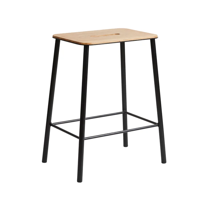 Adam Hocker, H 50 cm, Eiche / schwarz von Frama