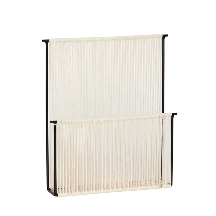 Magazinhalter, natur / schwarz, klein von Hübsch Interior
