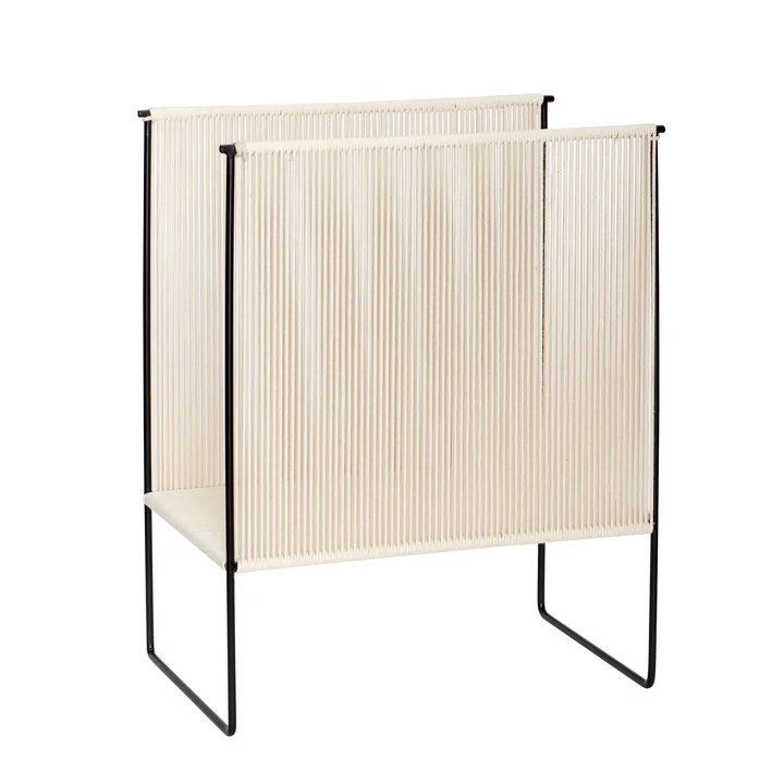  Magazinhalter, natur / schwarz, groß von Hübsch Interior