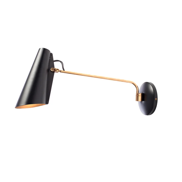 Northern - Birdy Wandleuchte long, schwarz / Messing