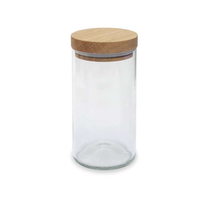 Das Vorratsglas von side by side in Eiche / klarglas, 450 ml