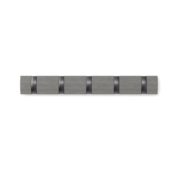 Die Flip Hook 5er Garderobenleiste von Umbra in grau / Zinn