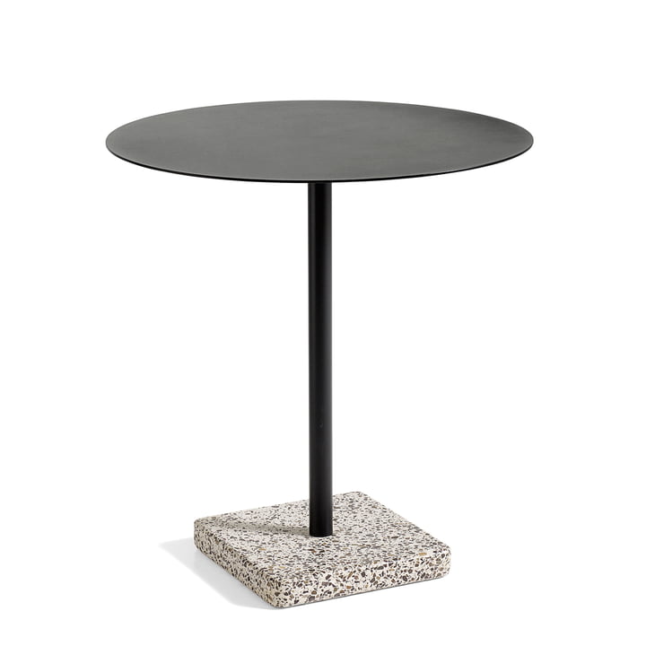 Terrazzo Tisch rund Ø 70 cm, grau/ anthrazit von Hay