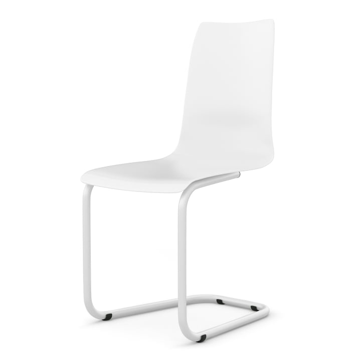 Freischwinger Stuhl von Tojo in weiß