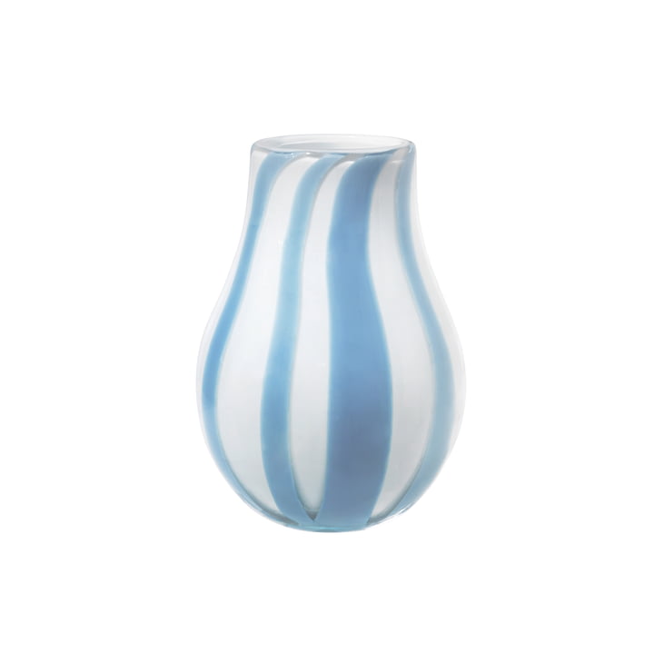 Die Ada Stripe Vase von Broste Copenhagen in hellblau