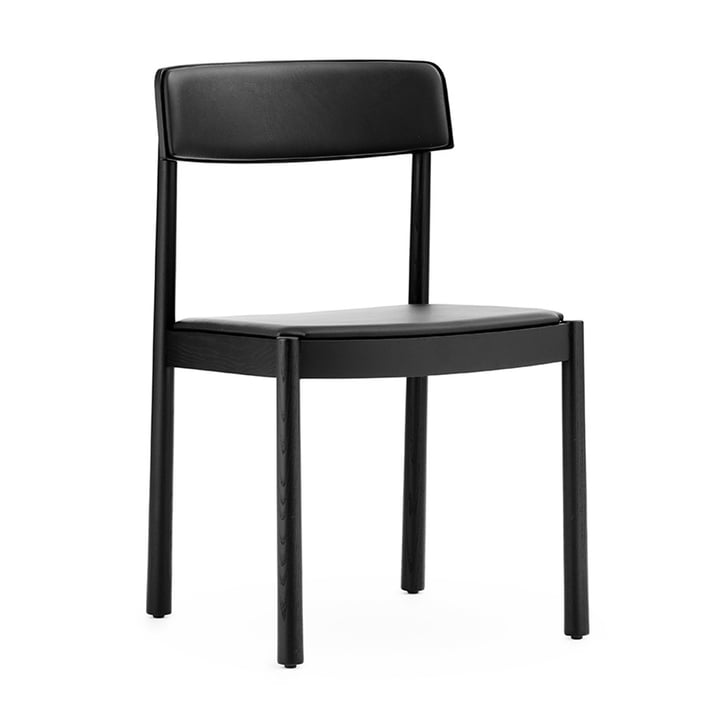 Der Timb Stuhl von Normann Copenhagen, gepolstert, schwarz / schwarz