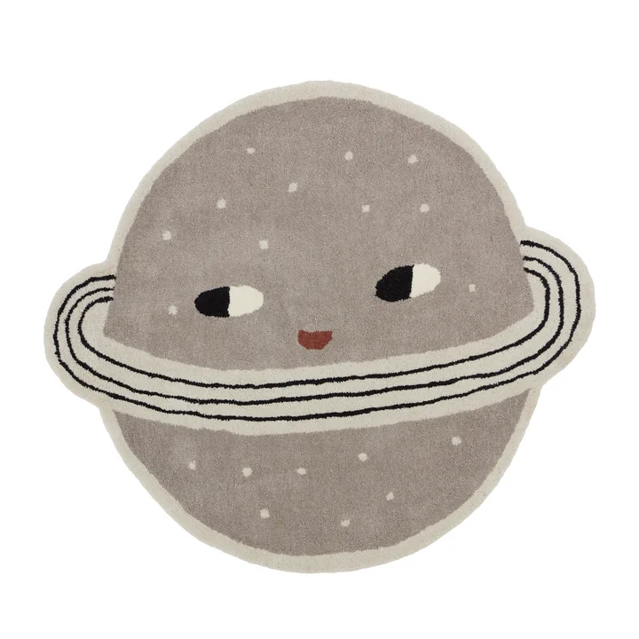 Der Planet Kinderteppich von OYOY, 100 x 116 cm, clay