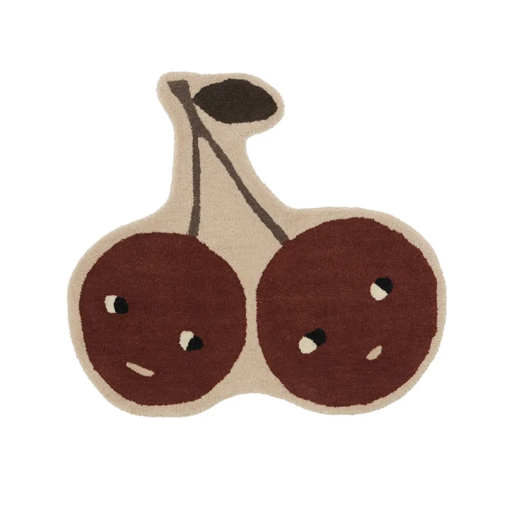 Der Cherry Kinderteppich von OYOY, 76 x 86 cm, muskatnuss