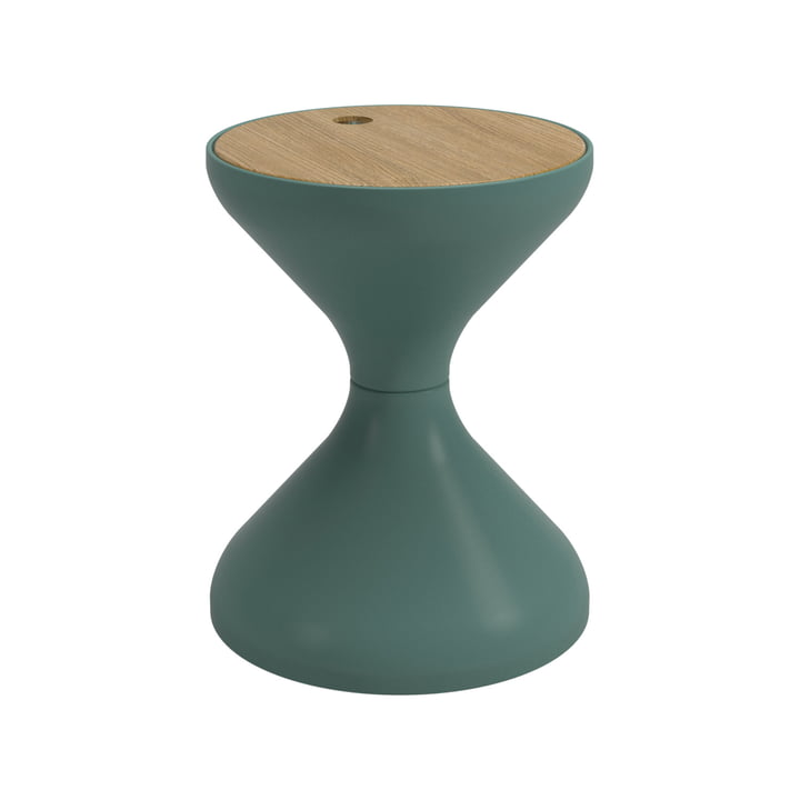 Der Bells Beistelltisch von Gloster, Ø 40 x H 50,5 cm, Teak / jadegrün