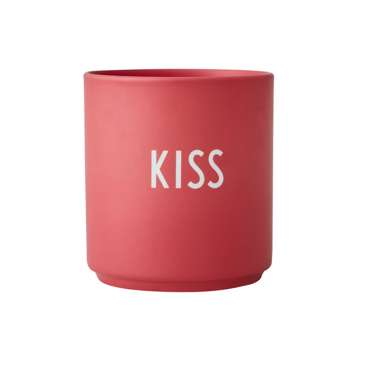 Der AJ Favourite Porzellan Becher von Design Letters, Kiss / red berry