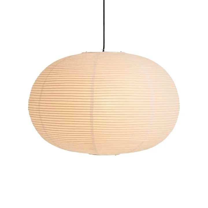 Der Rice Paper Shade von HAY, H 48 x Ø 70 cm, Ellipse, weiß