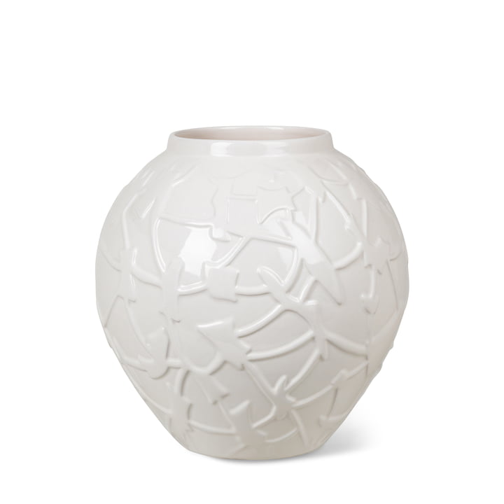 Die Relief Vase von Kähler Design, H 20 cm, weiß