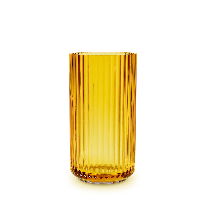 Die Glasvase von Lyngby Porcelæn, H 15,5 cm, amber
