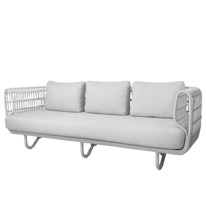 Das Nest 3-Sitzer Sofa Outdoor, weiß / weiß von Cane-line 